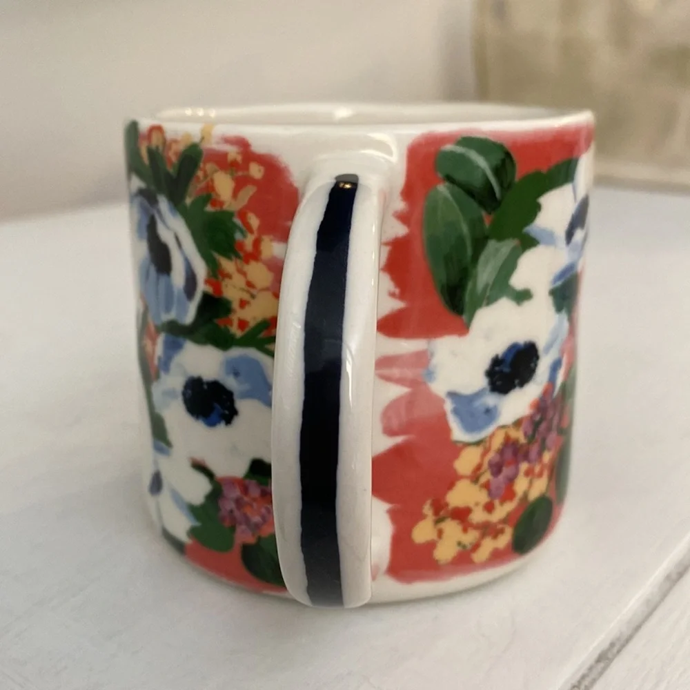 Anthropologie Initial B Floral Mug EUC